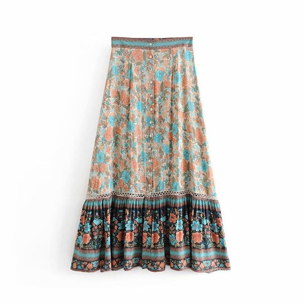 Vintage Floral Print Skirt