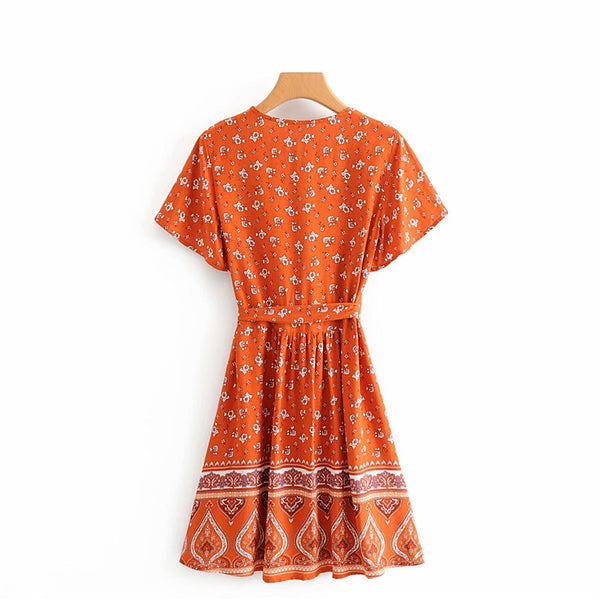 Orange Sling Mini Dress
